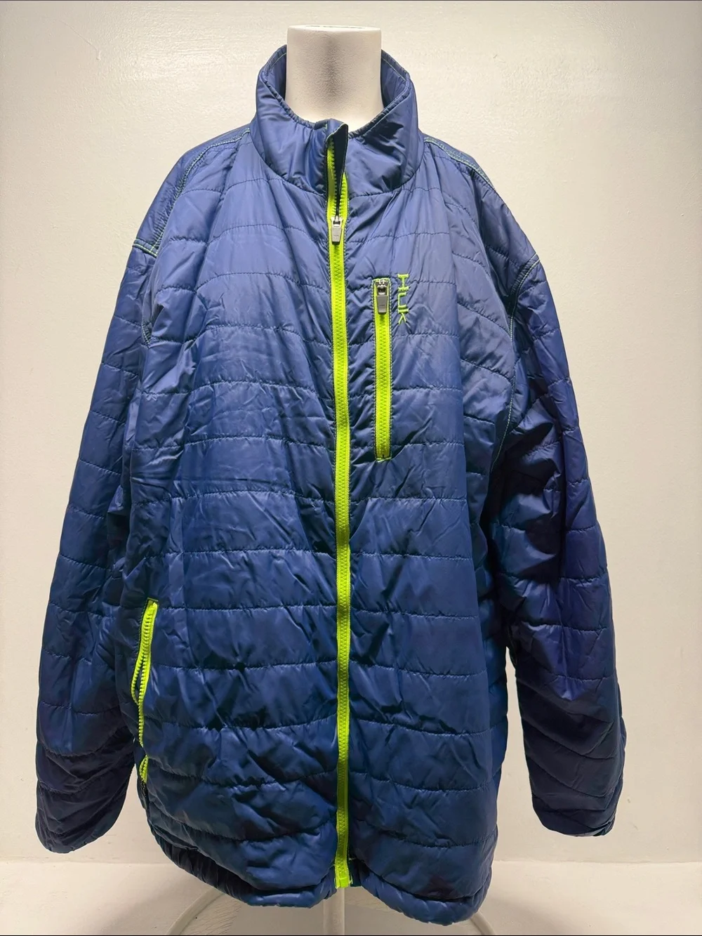 Huk Performance Jacket Quilted Puffer Coat Zip Up Softshell Blue Mens Size XXL